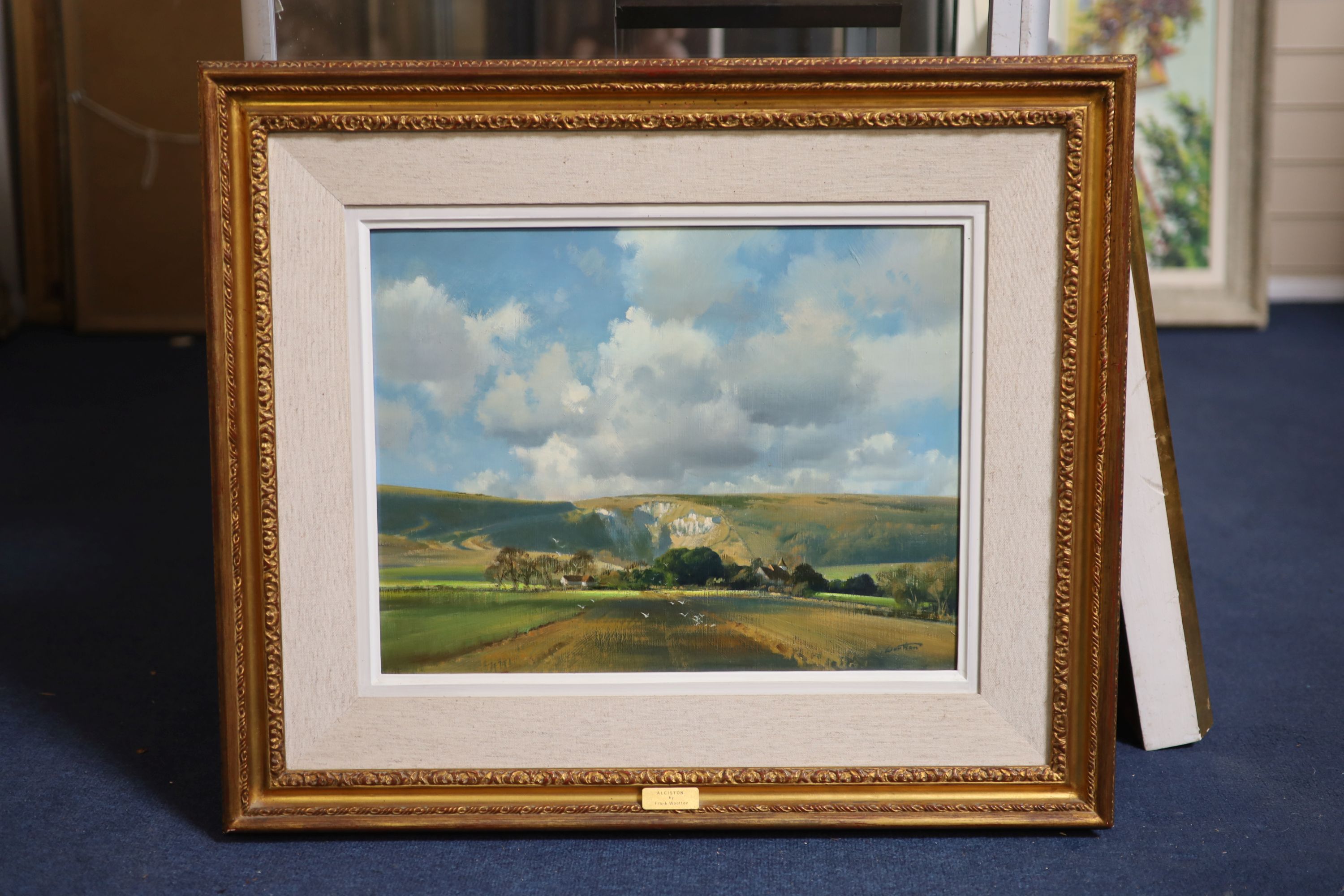 Frank Wootton (1914-1998), Alciston, Sussex, Oil on board, 34 x 45 cm.